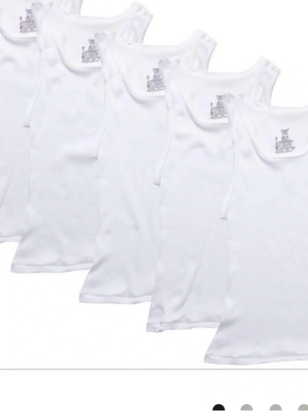 Hanes White Boys' Tank Tops 5-Pack XL Ultimate Super Soft